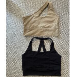 ILUS LABEL Lot of 2 - 1) Confidence in Black 1) Dare in Pale Olive Bras L Active